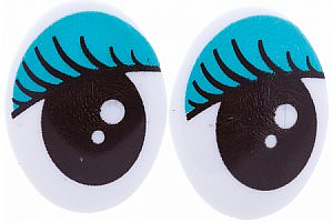 Глаза для игрушек г38-2 черно-бирюзовые