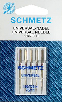 Иглы для швейных машин Schmetz 130/705H универсальные №75 по 5 шт. (VMS)
